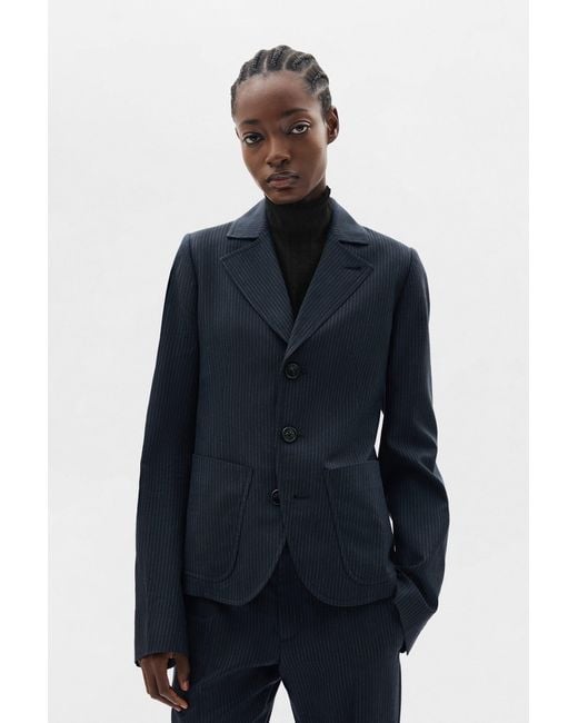 Ann Demeulemeester Blue Lexa Tailored Slim Fit Jacket