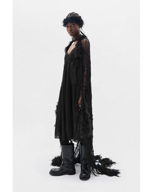 Ann Demeulemeester Black Elen Negligé Midi Dress