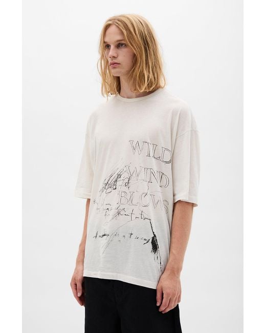 Ann Demeulemeester Natural Dieter 'Wild Wind Blows' High Comfort T-Shirt for men