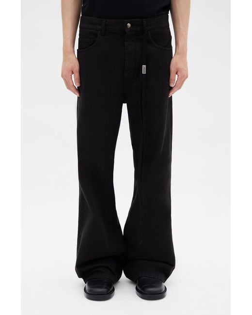 Ann Demeulemeester Black Modest 5 Pockets Relaxed Flared Trousers for men