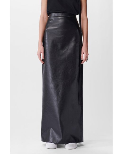 Ann Demeulemeester Leather Nathalie Long Pencil Skirt in Black | Lyst