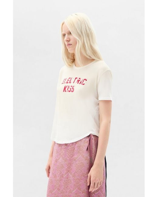 Ann Demeulemeester Pink Floor Micro T-Shirt