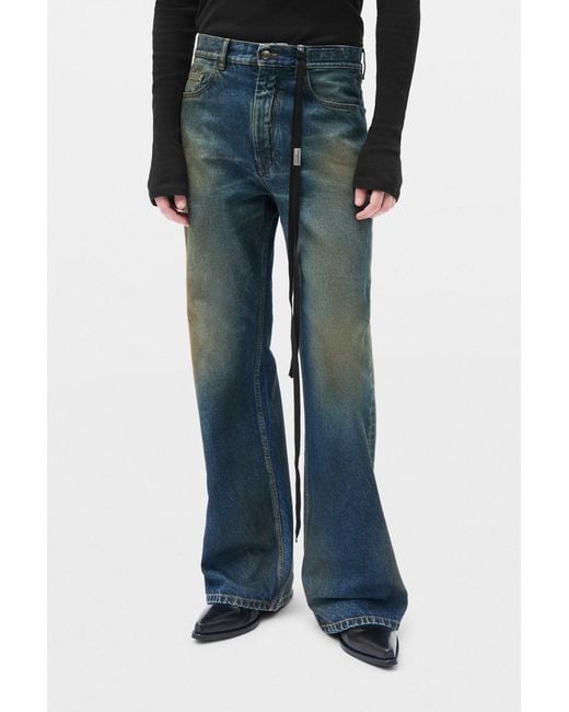 Ann Demeulemeester Blue Modest 5 Pockets Relaxed Flared Trousers for men