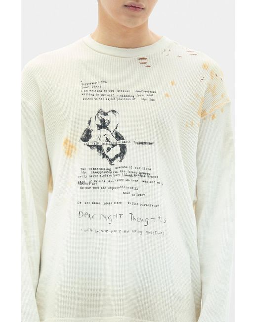 Ann Demeulemeester Multicolor Emil 'Dear Diary' Long Sleeve T-Shirt for men