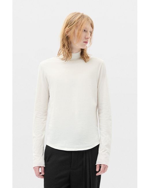 Ann Demeulemeester Natural Lenart Wrinkled Mock Collar Top for men