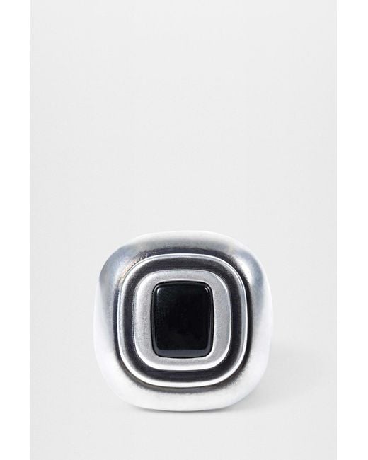 Ann Demeulemeester Blue Merr Wide Enameled Ring