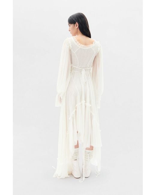 Ann Demeulemeester White Giti Empire Waist Asymmetric Dress