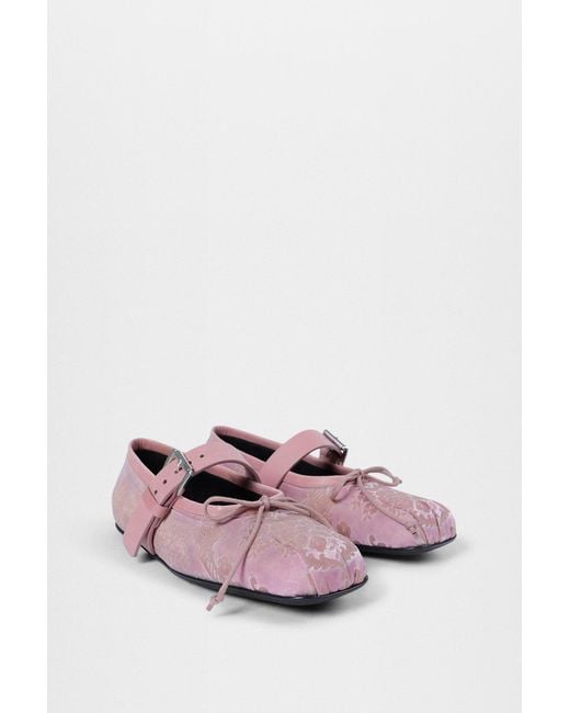 Ann Demeulemeester Pink Zoey Ballerinas With Belt