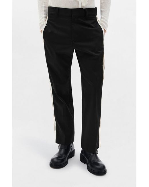 Ann Demeulemeester Black Perry Straight Leg Cropped Trousers for men