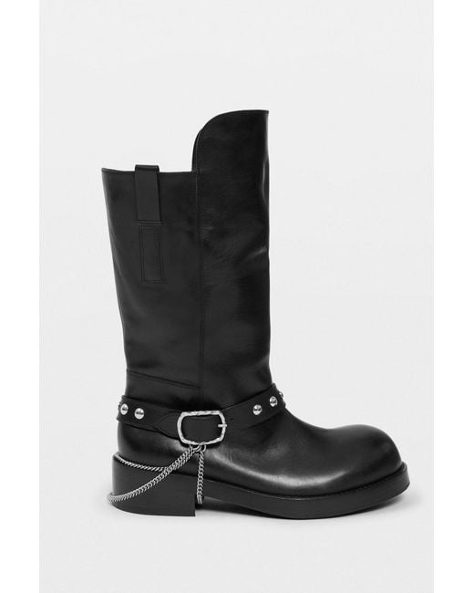 Ann Demeulemeester Black Edeed Riding Boots for men