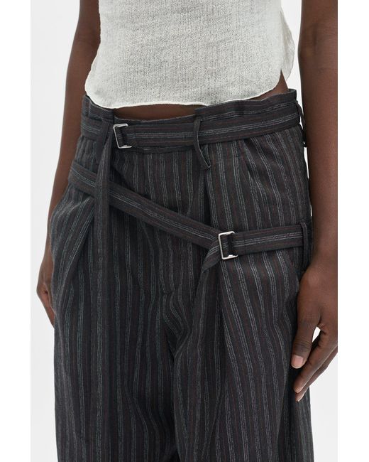 Ann Demeulemeester Black Jilleke High Comfort Double Belted Trousers