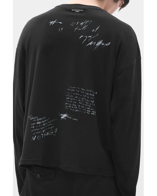Ann Demeulemeester Black Emil Relax Fit Long Sleeve Boxy T-Shirt for men