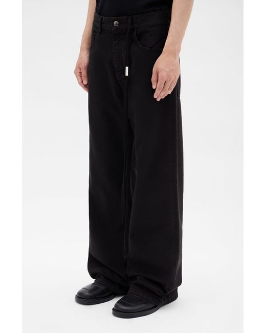 Ann Demeulemeester Black Modest 5 Pockets Relaxed Flared Trousers for men
