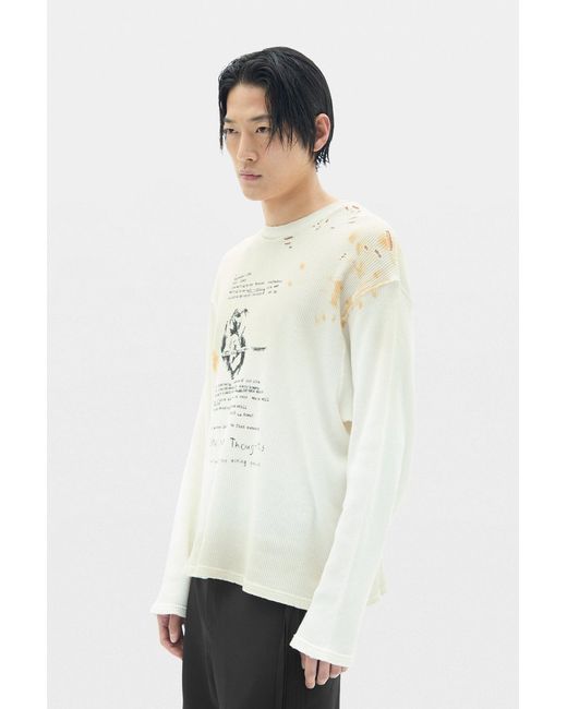 Ann Demeulemeester Multicolor Emil 'Dear Diary' Long Sleeve T-Shirt for men