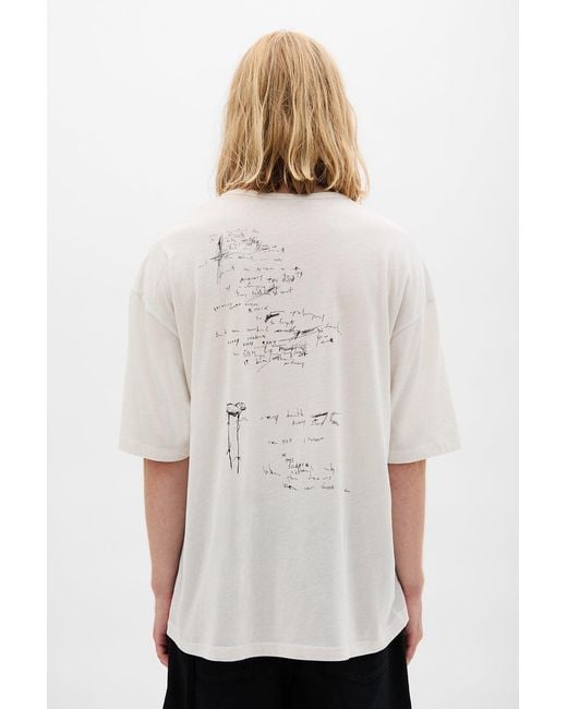 Ann Demeulemeester Natural Dieter 'Wild Wind Blows' High Comfort T-Shirt for men