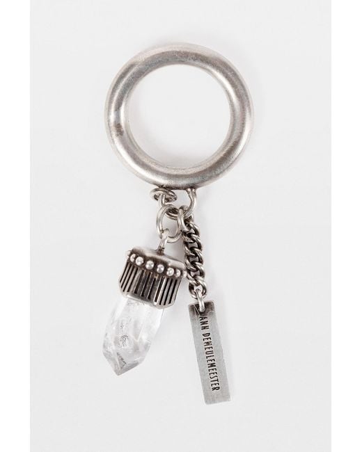 Ann Demeulemeester Black Janine Ring With Charms
