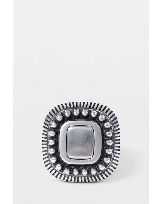 Ann Demeulemeester Black Char Wide Ring With Spheres