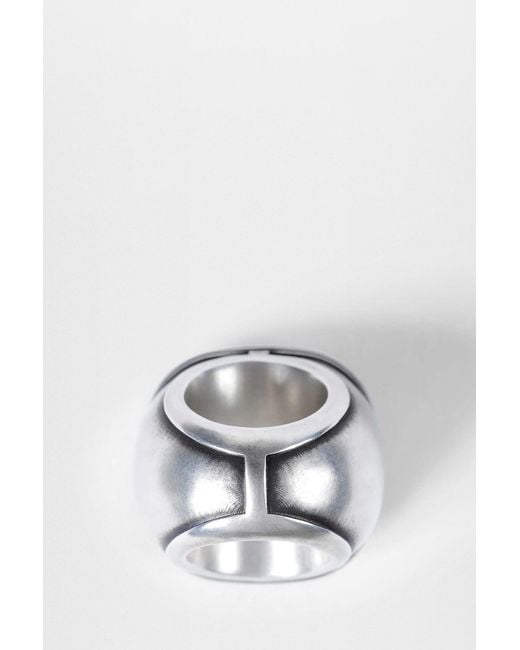 Ann Demeulemeester Black Char Wide Ring With Spheres