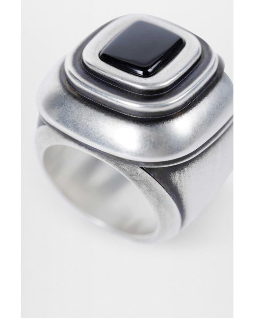 Ann Demeulemeester Blue Merr Wide Enameled Ring