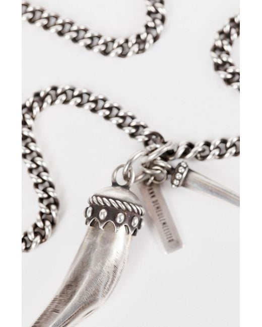 Ann Demeulemeester White Mikke Chunky Necklace With Charm for men