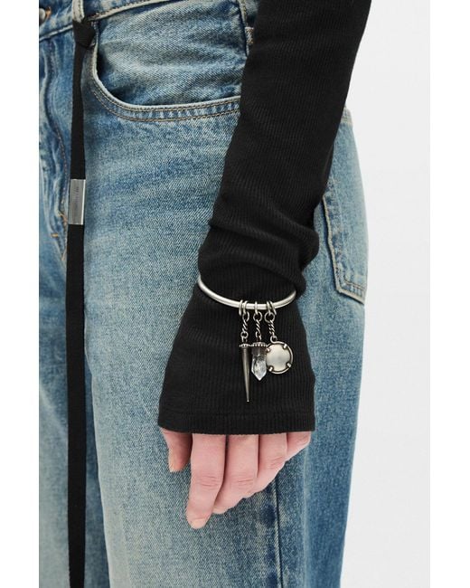 Ann Demeulemeester Black Arto Charm Bracelet for men