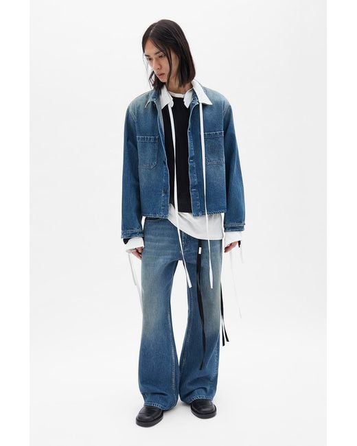 Ann Demeulemeester Blue Modest Relaxed Flared Trousers for men