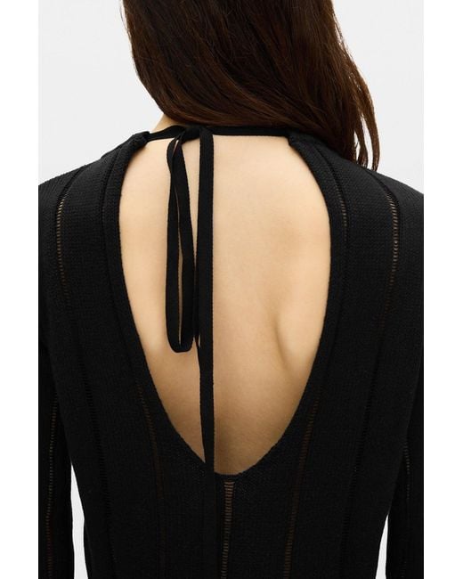 Ann Demeulemeester Black Nese Brushed Rib Open Back Sweater