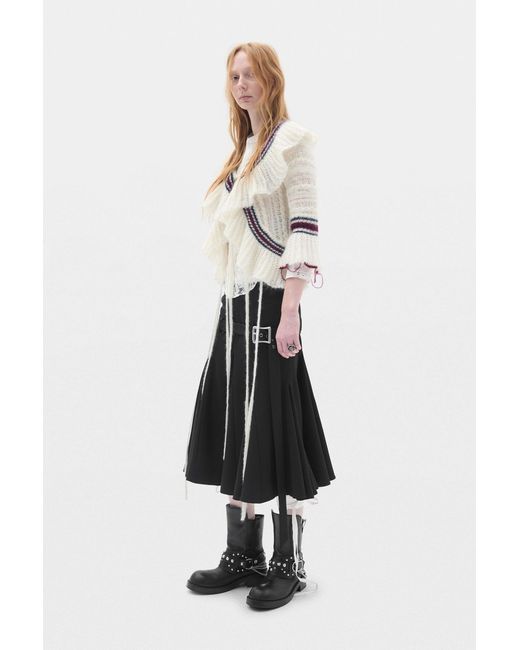 Ann Demeulemeester Black Helma Knee Length Handkerchief Skirt With Belt