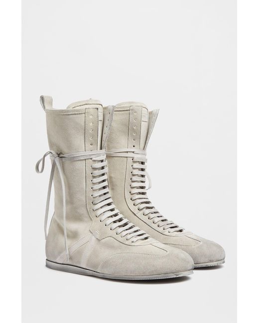 Ann Demeulemeester Gray Fides High-Top Boxing Sneakers