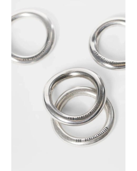 Ann Demeulemeester Black Herta 4 Piece Ring Set