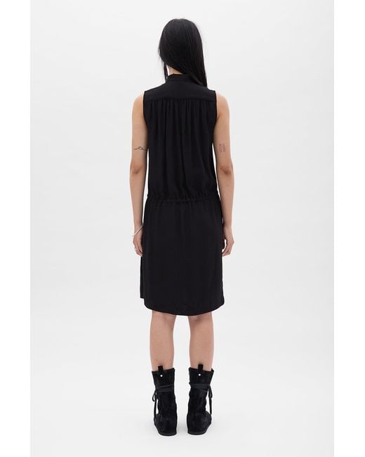 Ann Demeulemeester Black Rie Midi Sleeveless Dress