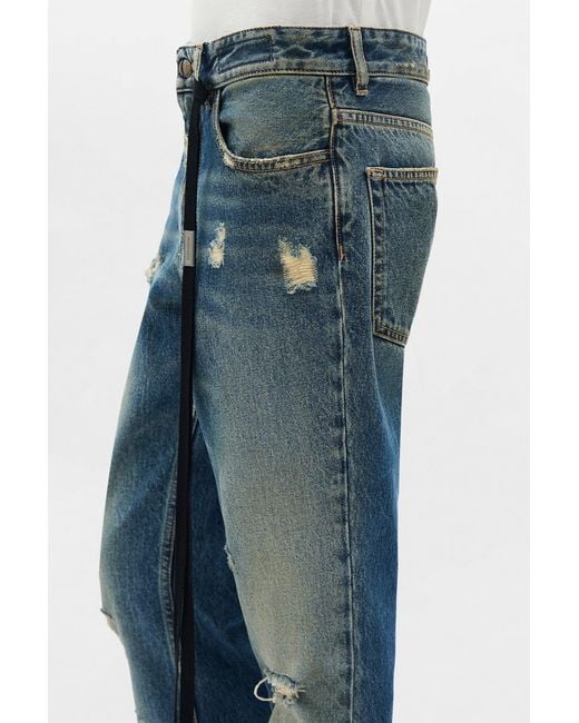 Ann Demeulemeester Blue Toos 5-Pockets Slim Fit Bootcut Trousers