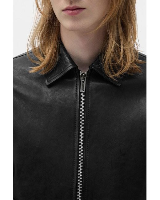 Ann Demeulemeester Black Sandor Shirt Collar Zipped Caban for men