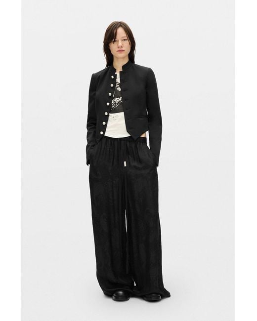 Ann Demeulemeester Black Bab Stand Collar Blouson