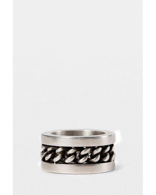 Ann Demeulemeester Black Marin Chain Ring for men