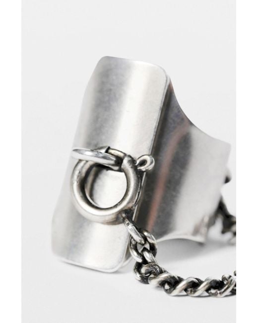 Ann Demeulemeester White Martine Lockring for men