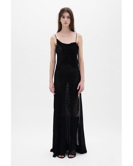 Ann Demeulemeester Black Aaricia Long Bias Slip Dress