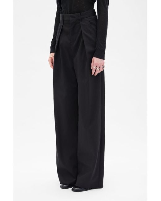 Ann Demeulemeester Black Nouke Wide Leg Pleated Trousers