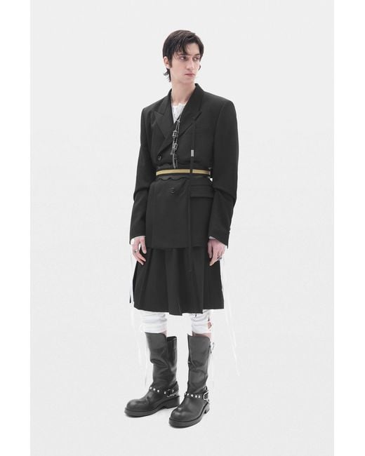 Ann Demeulemeester Black Charley Wide Leg Shorts With Front Pleats for men