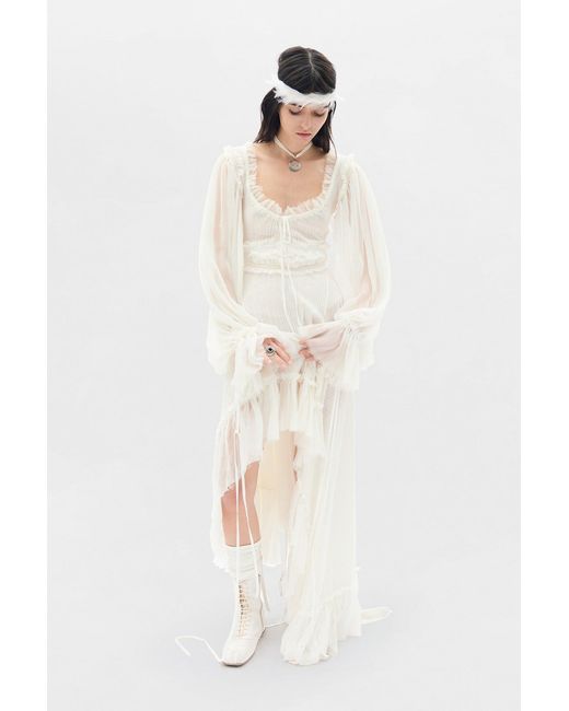 Ann Demeulemeester White Giti Empire Waist Asymmetric Dress