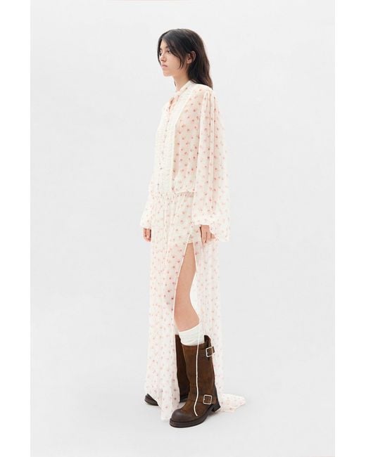 Ann Demeulemeester Natural Tren High Comfort X-Long Dress