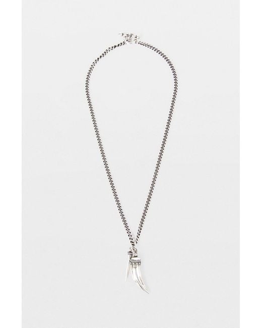 Ann Demeulemeester White Mikke Chunky Necklace With Charm for men