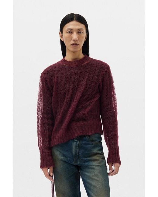 Ann Demeulemeester Purple Levar Crew Neck High Comfort Sweater for men