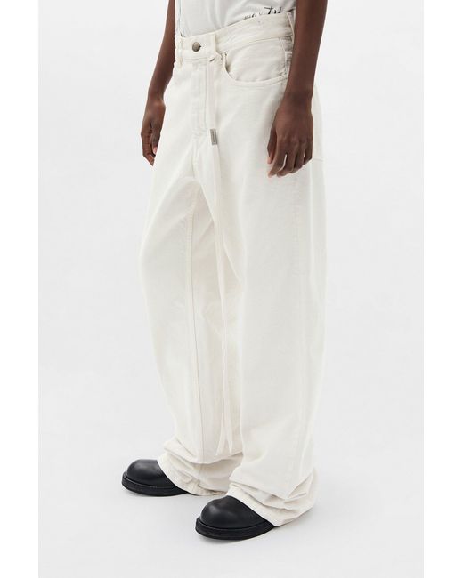 Ann Demeulemeester White Genoveva 5-Pockets Relaxed Flared Trousers