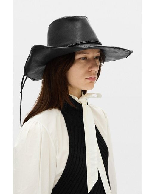 Ann Demeulemeester White Joleik Leather Hat