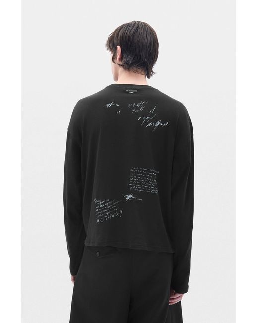 Ann Demeulemeester Black Emil Relax Fit Long Sleeve Boxy T-Shirt for men
