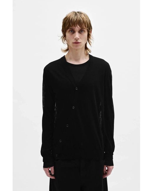 Ann Demeulemeester Black Abram Twisted Cardigan for men