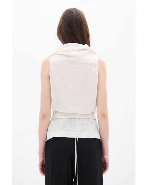 Ann Demeulemeester White Macy Asymmetric Wrap Top