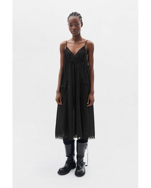 Ann Demeulemeester Black Elen Negligé Midi Dress