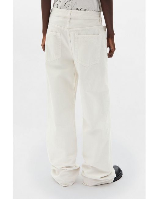 Ann Demeulemeester White Genoveva 5-Pockets Relaxed Flared Trousers